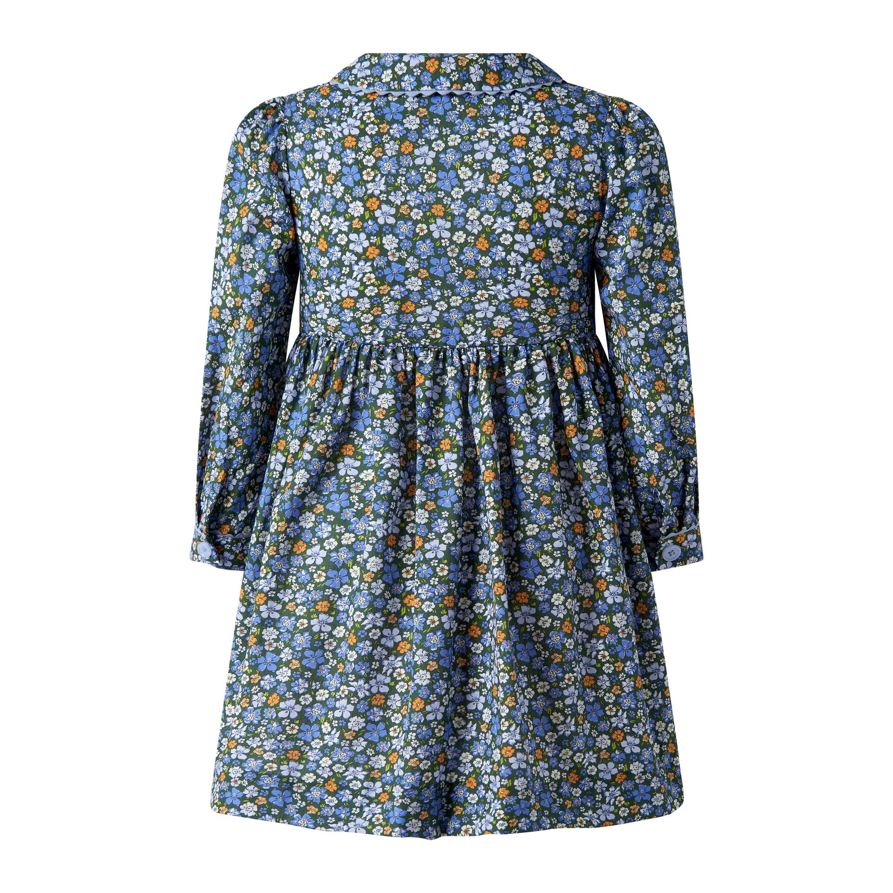 Blue Green Meadow Floral Ricrac Dress