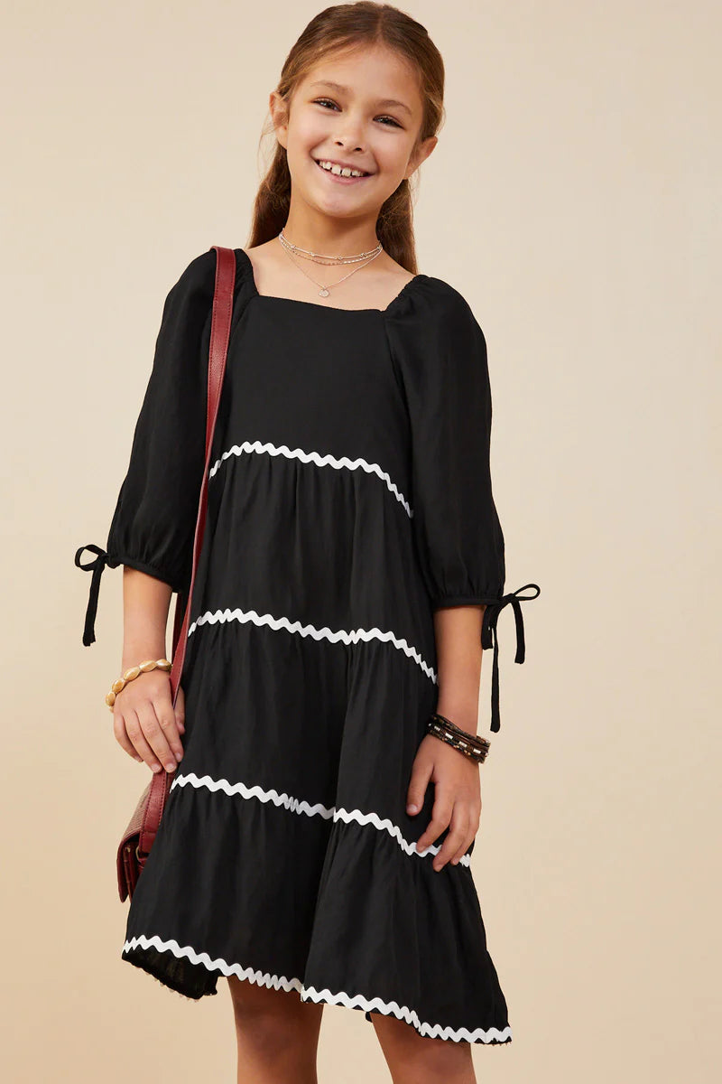 Black with White Ricrac Dress