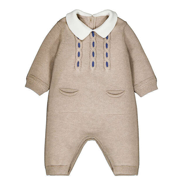 Mocha Knitted Cable Romper