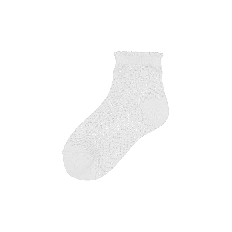 White Pointelle Sock