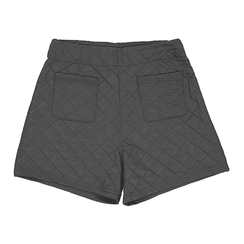Black Quilted Knit Short