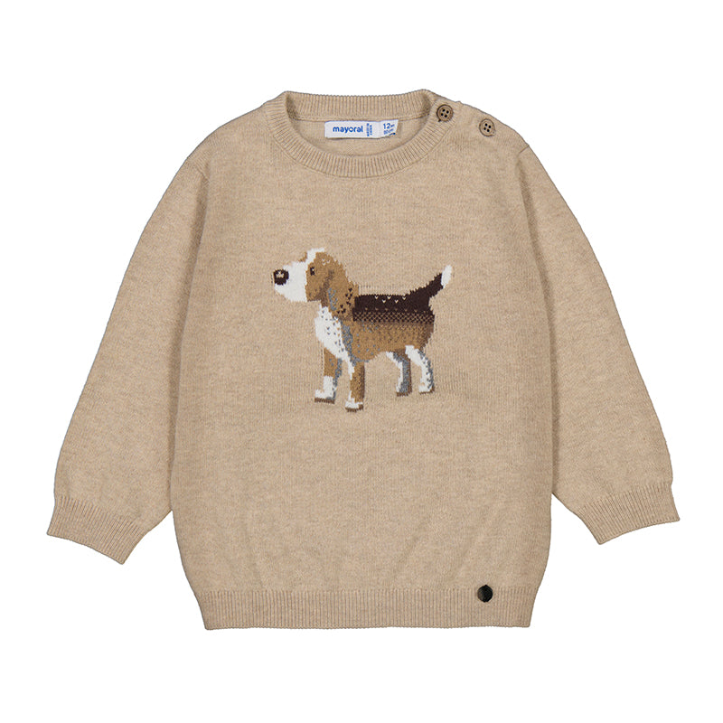 Camel Beagle Infant Crew Sweater