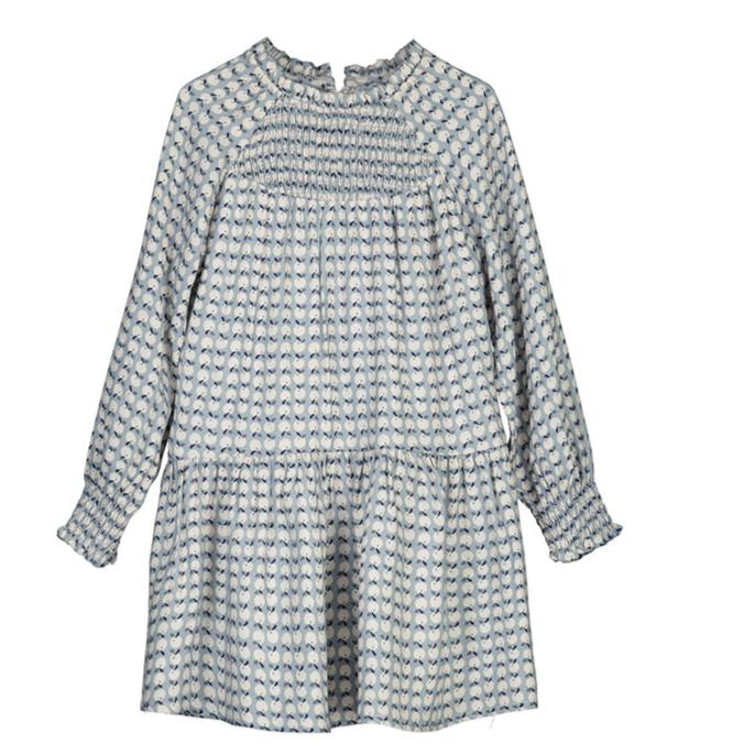 Sky Blue Geo Apple Print Dress