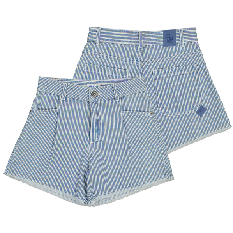 Denim Stripe 5Pocket Girls Shorts