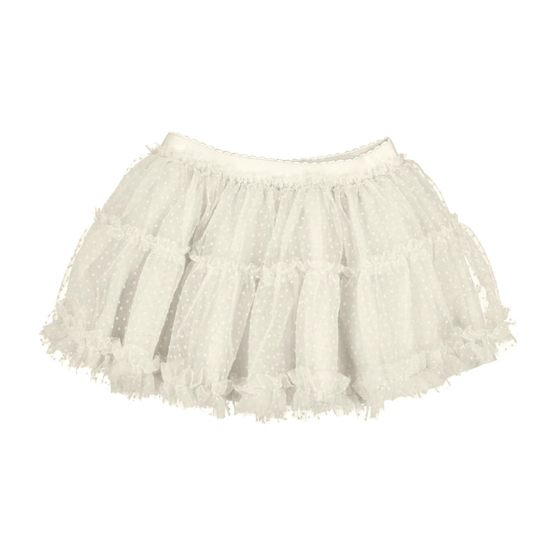 Cream Tulle Dot Infant Skirt