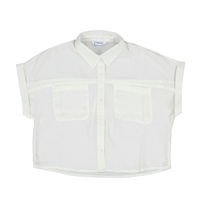 White Boxy Pocket Shirt