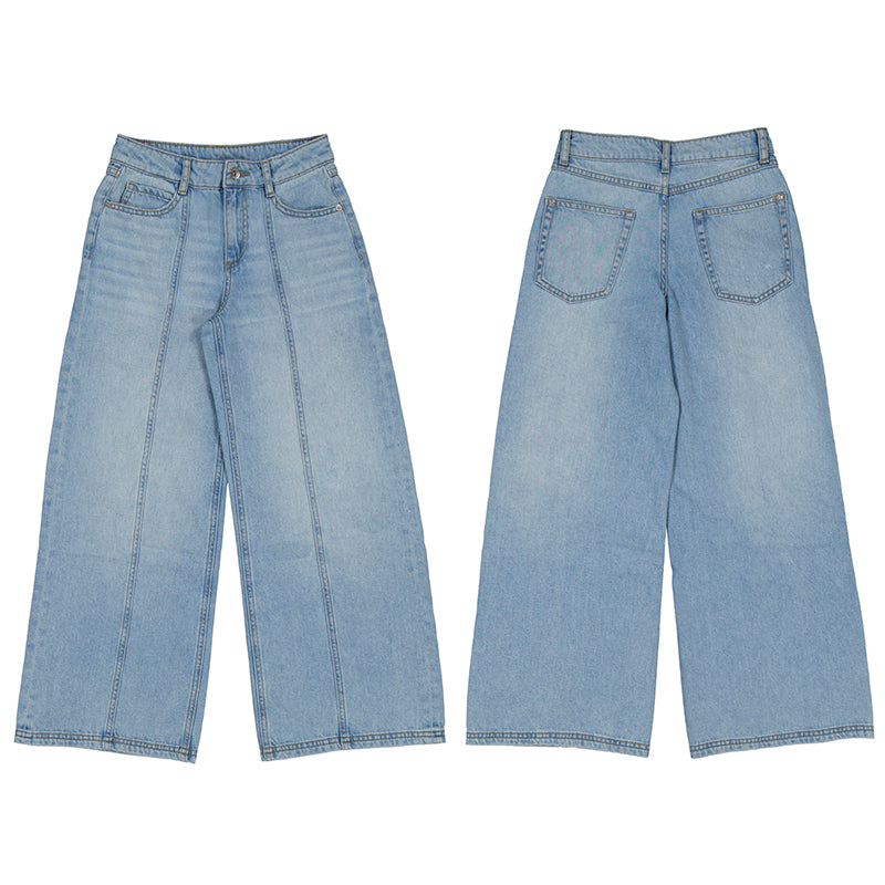 Wide Leg Barrel Faded Jean