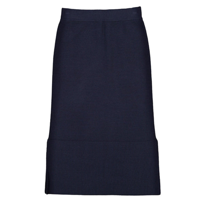Navy Knit Slim Skirt