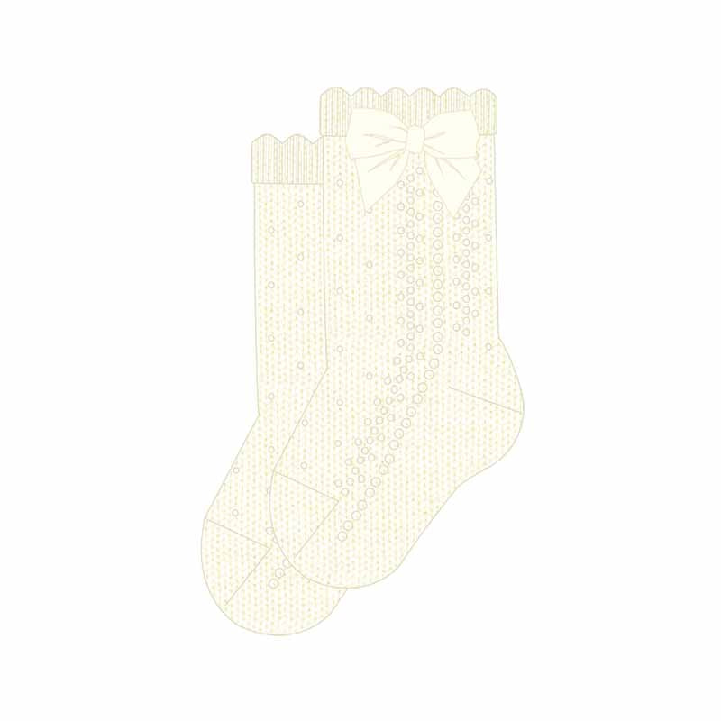 Ivory Pointelle Infant Knee Sock with Bow