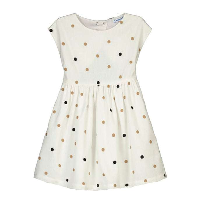 White Dress with Embroidered Dots