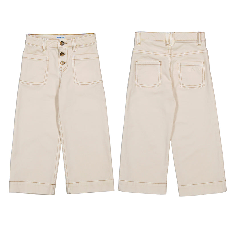 Almond Contrast Stitch Twill Pant