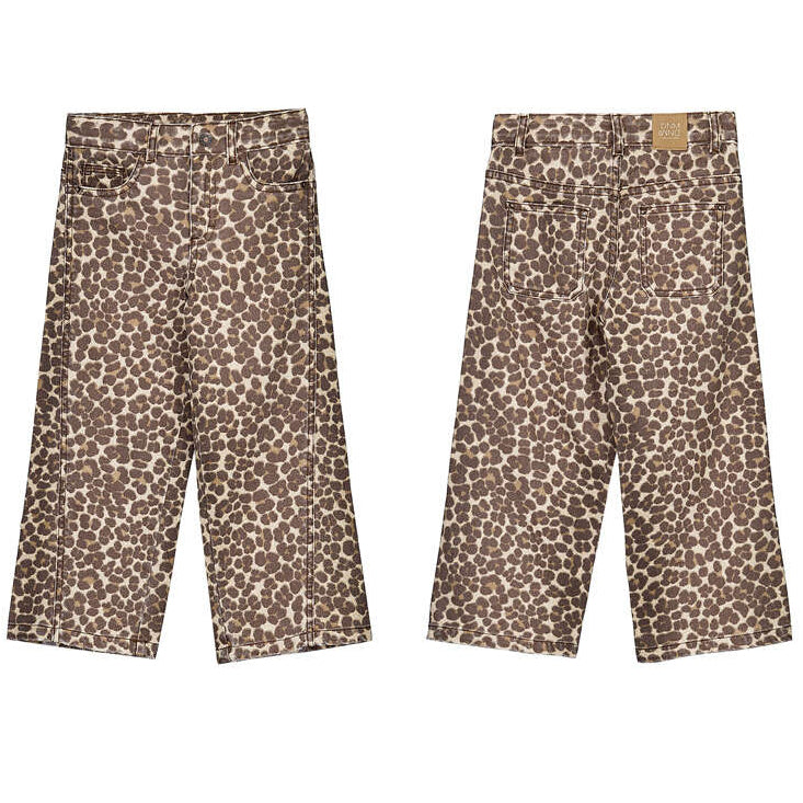 Leopard Twill Wide Pant