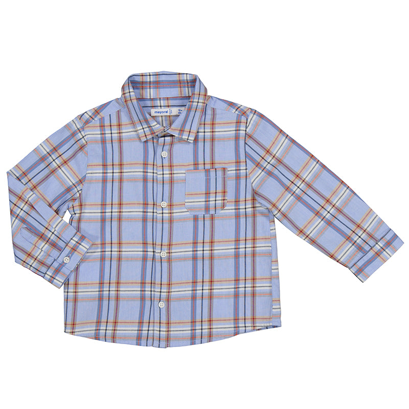 Light Blue Plaid Infant Shirt