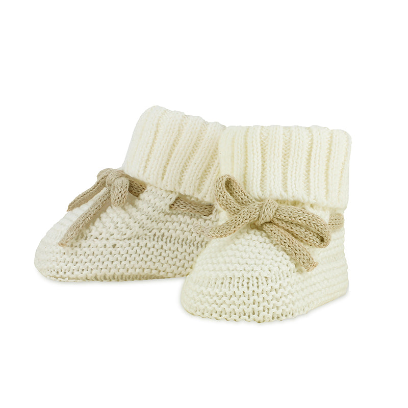 Knitted Tie Cuffed Booties