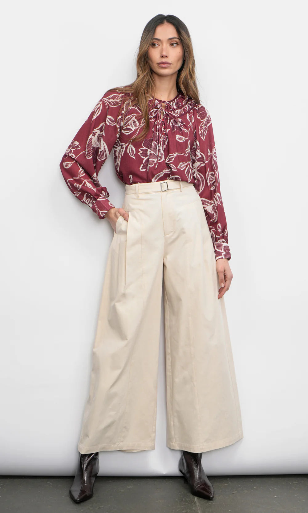 Hera Twill Wide Leg Pant