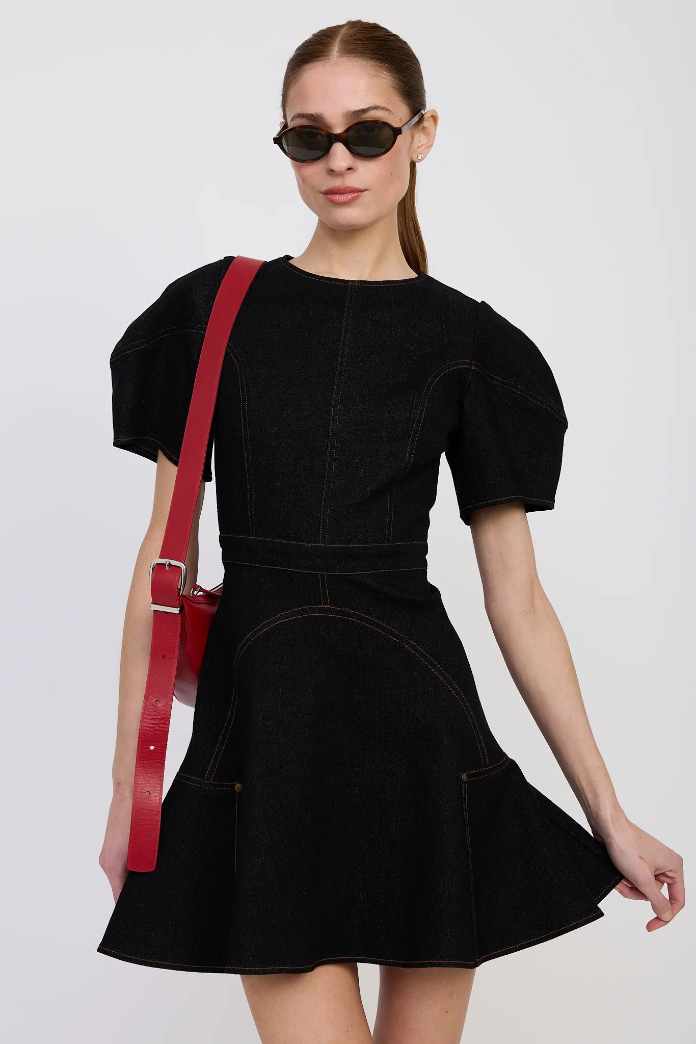 Aaliyah Black Denim Mini Dress