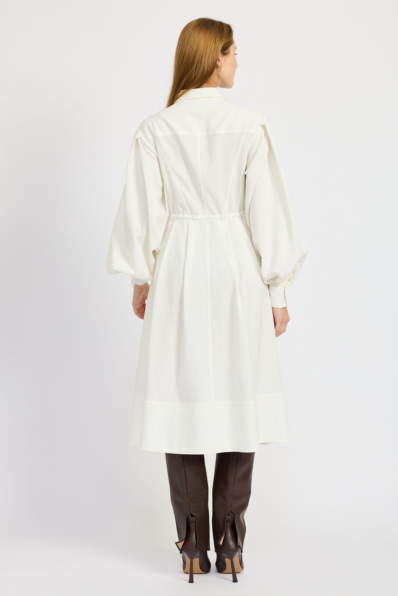 Wendy White Nylon Shirt Dress