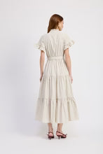 Azra Ivory with Navy Stripe Maxi Dress