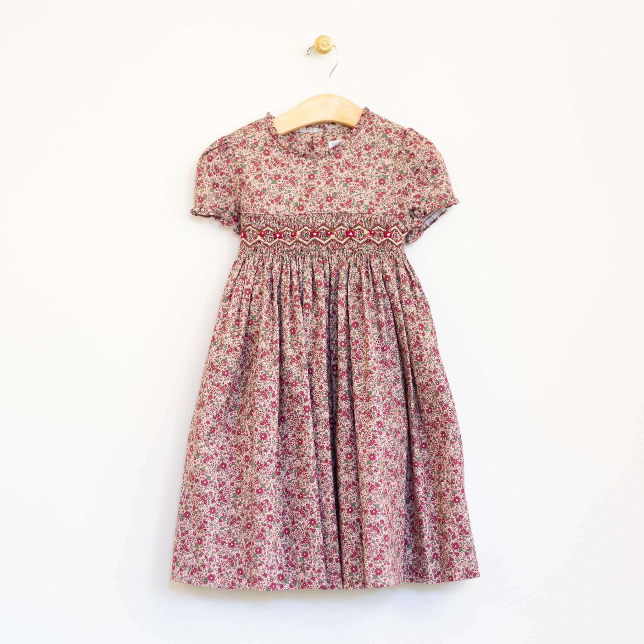 Cranberry Print Smocked Dress