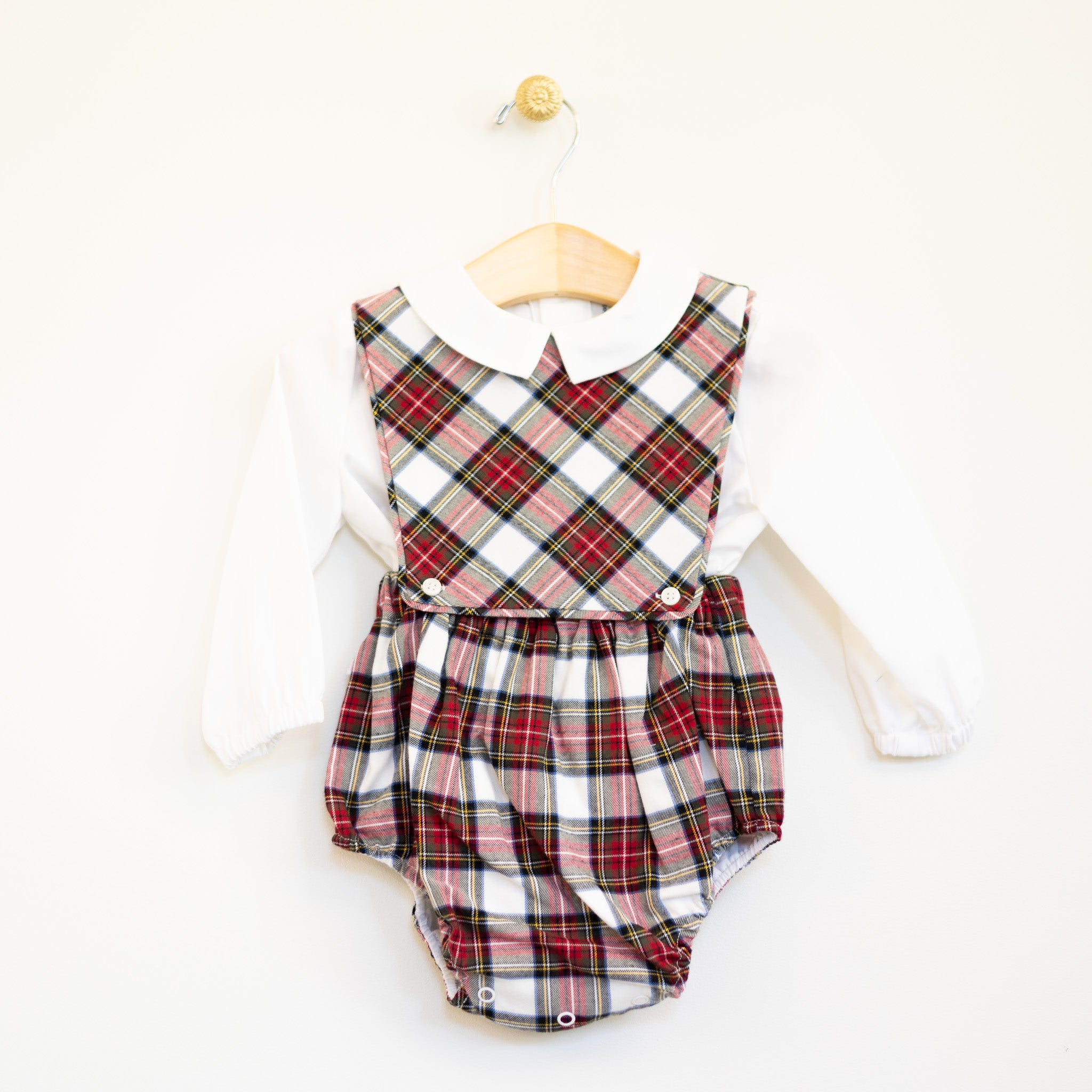 Stewart Plaid Infant Overall