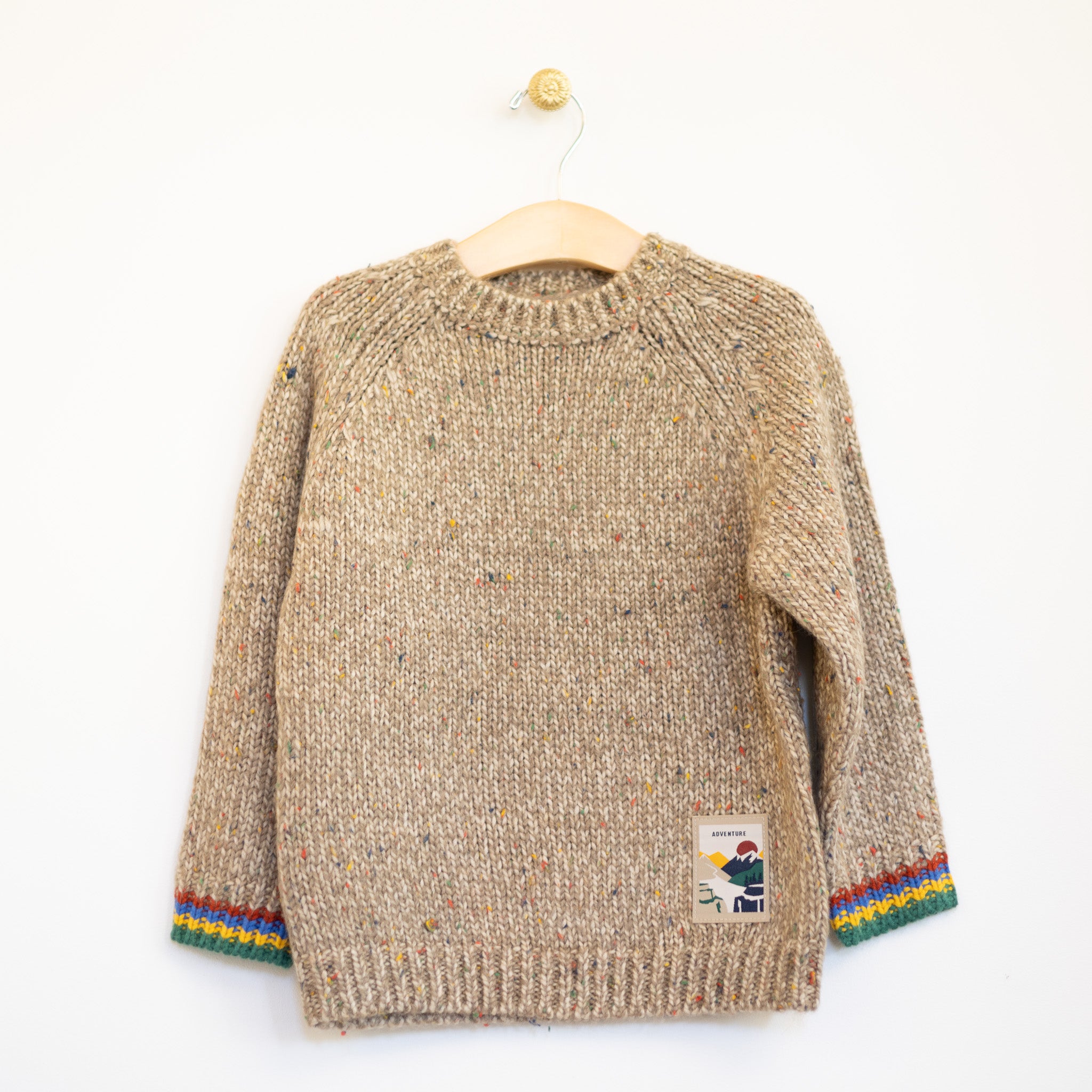 Wheat Variagated  Crew Sweater