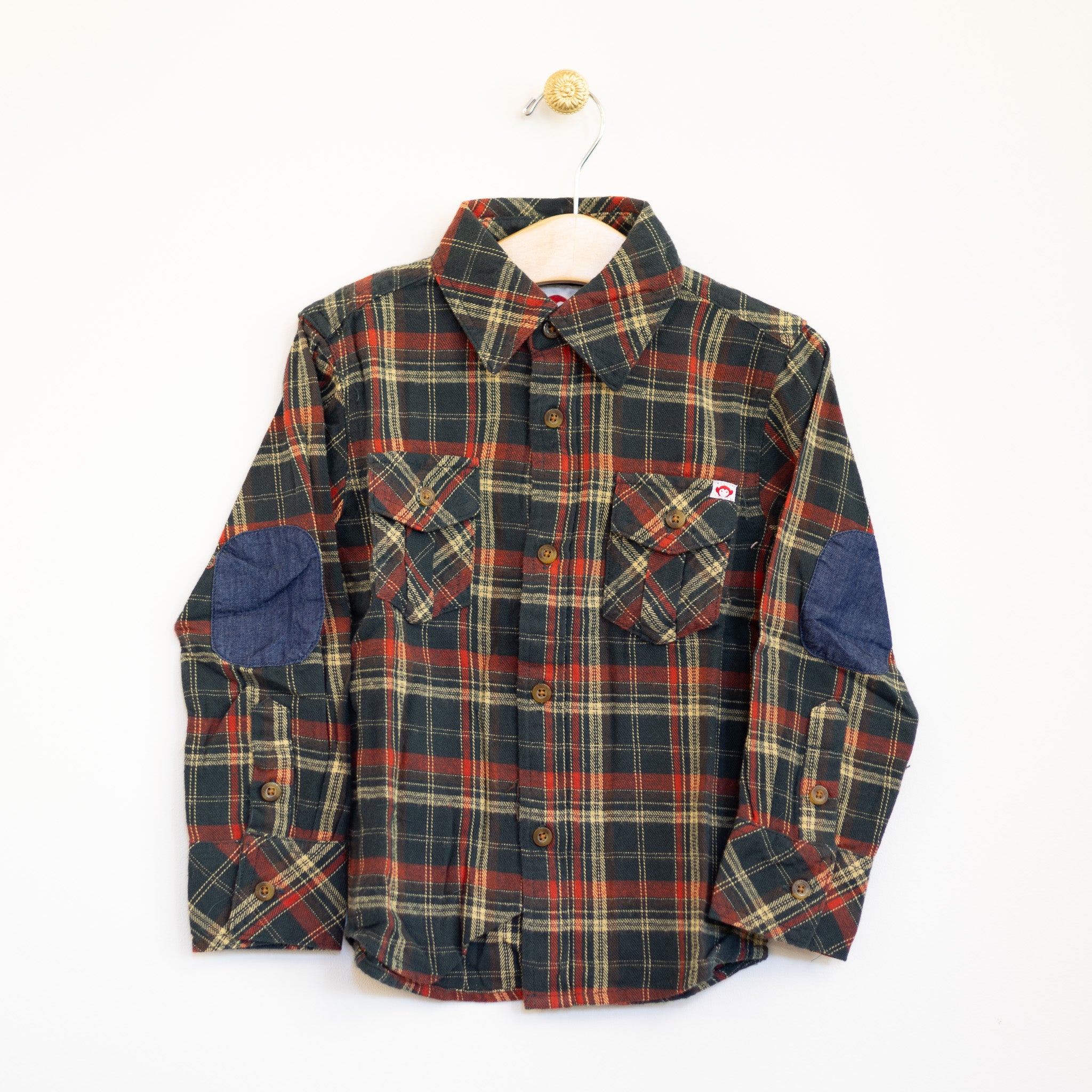 Forest/Red Plaid Flannel Shirt