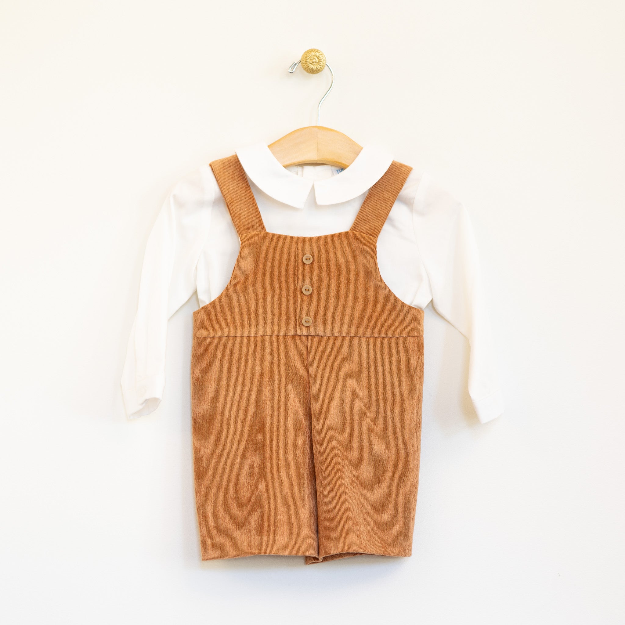 Rust Cord Infant Overall Set