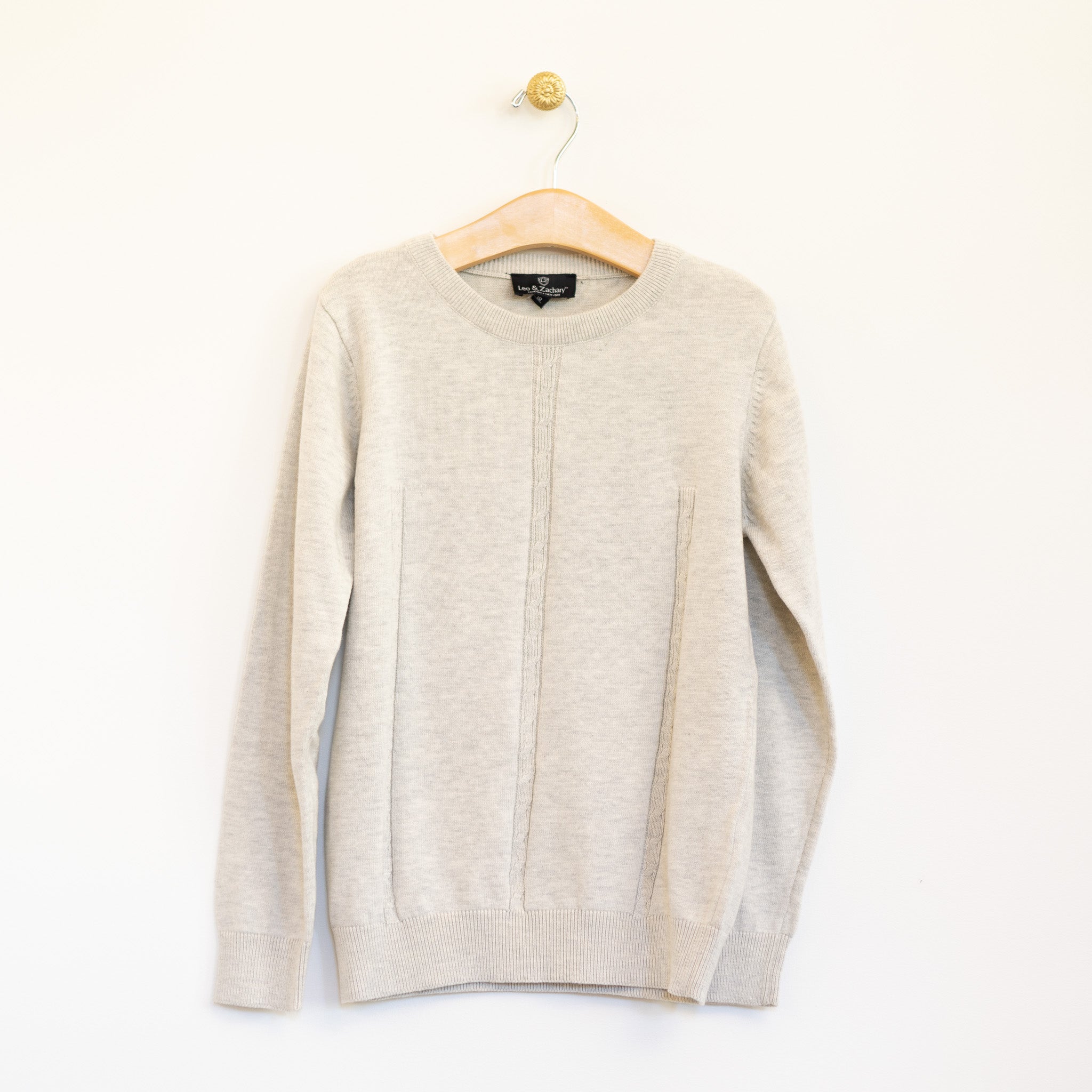 Light Camel Cable Sweater