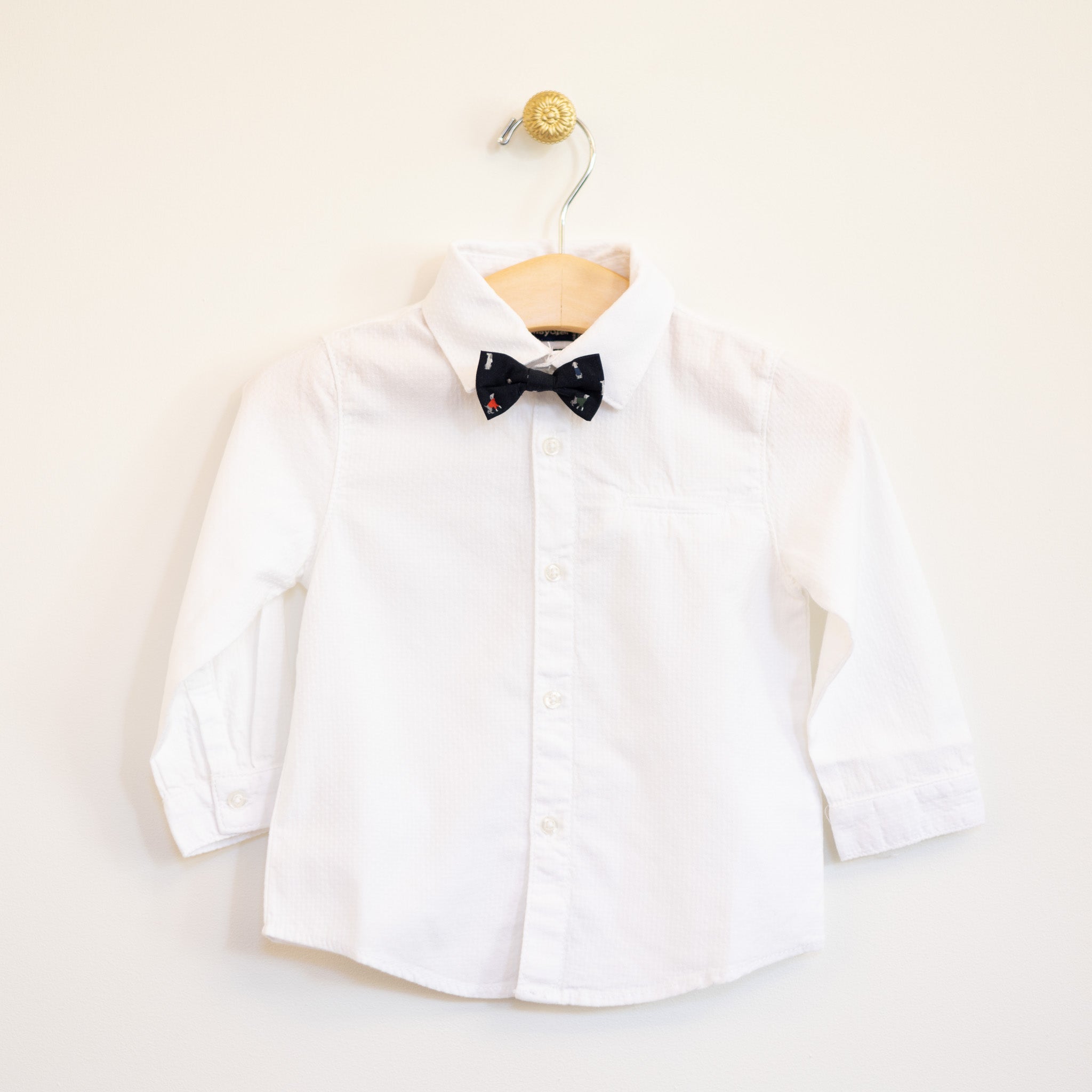 White Dress Infant Shirt & Bow Tie