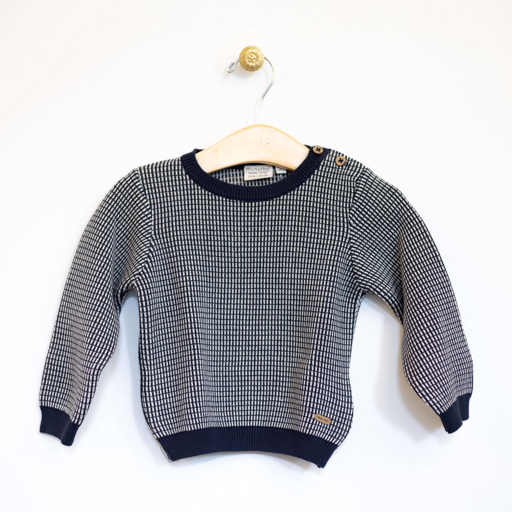 Navy Check Infant Pullover Sweater