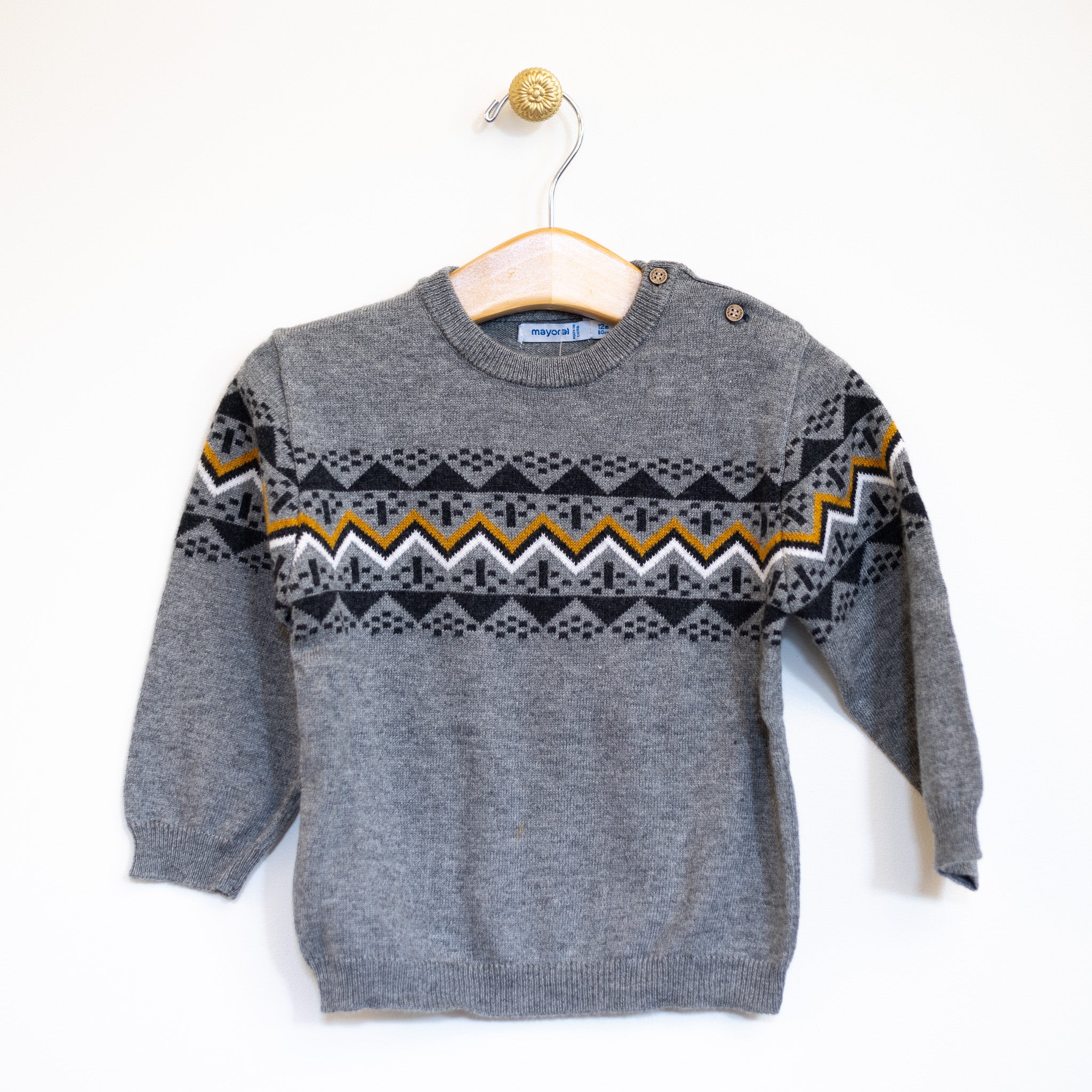 Grey Fairisle Infant Sweater