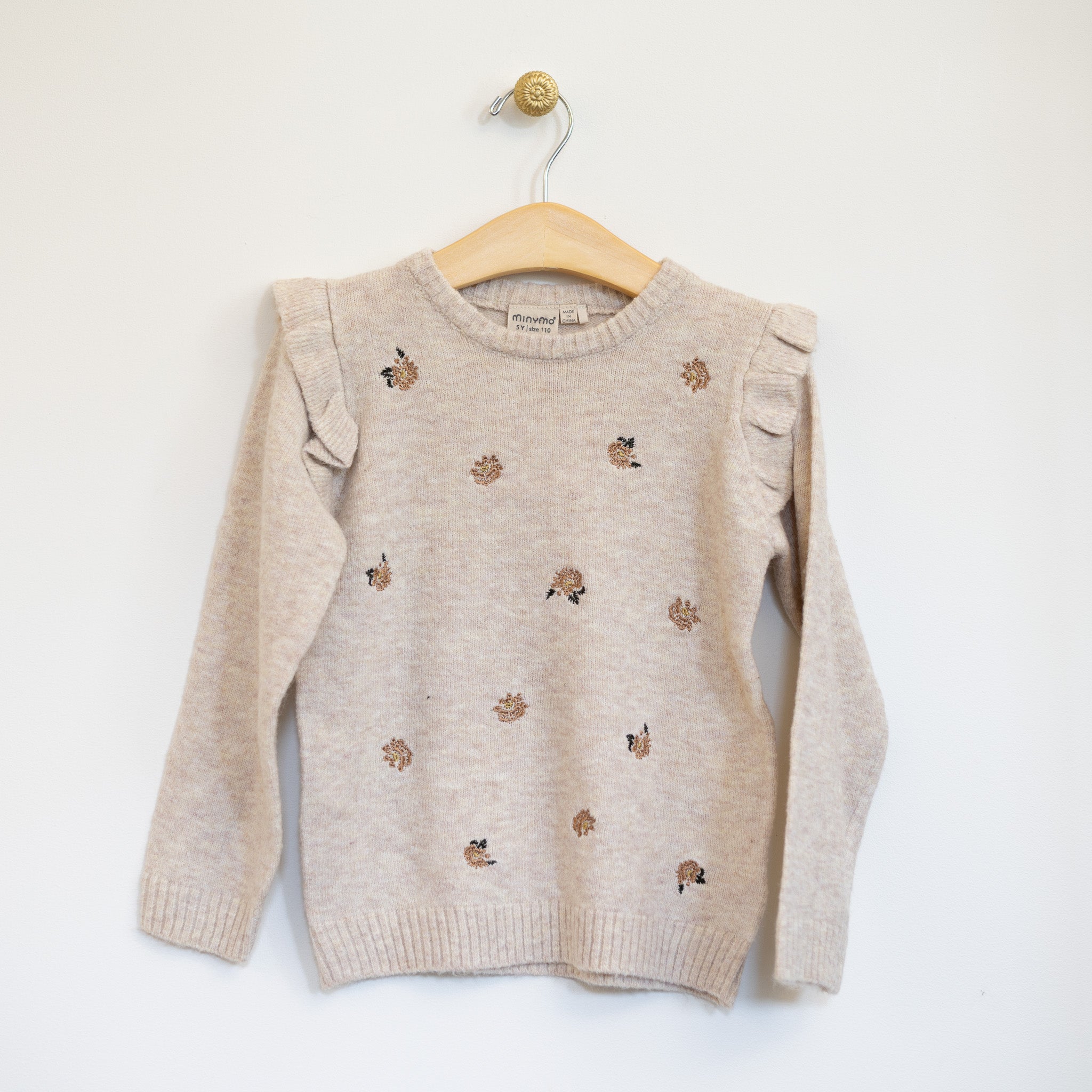 Oat Sweater Embroidered Flowers