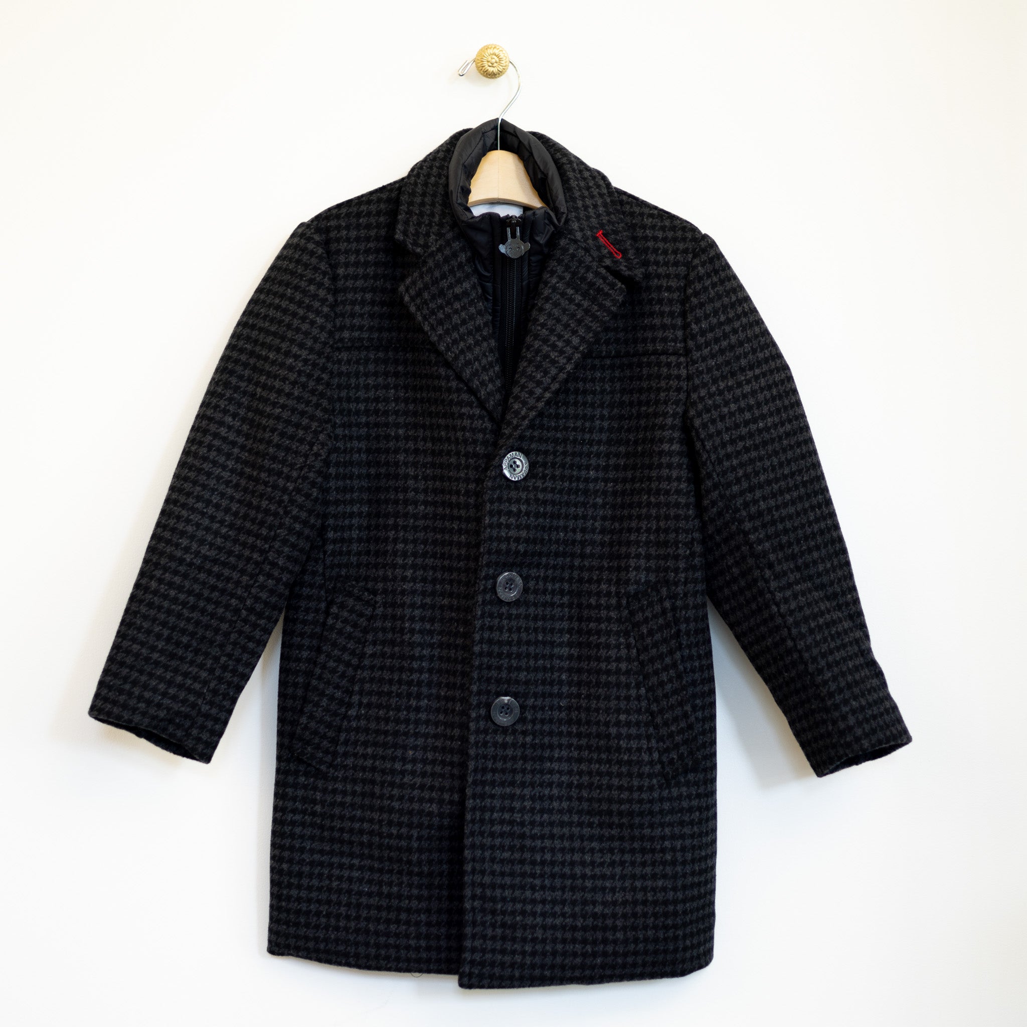 Houndstooth Overcoat with Liner