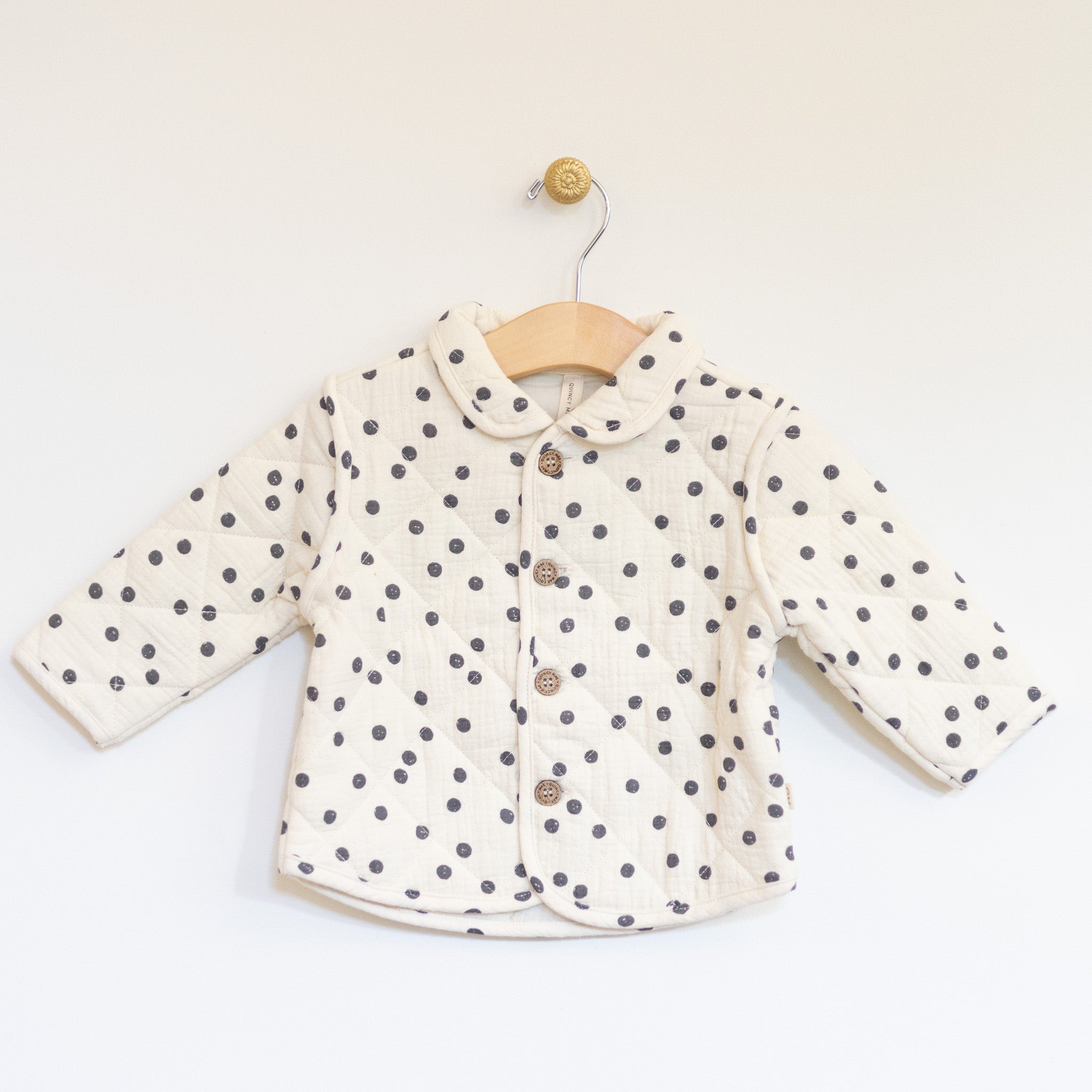 Infant Navy Dot Quilted Jacket