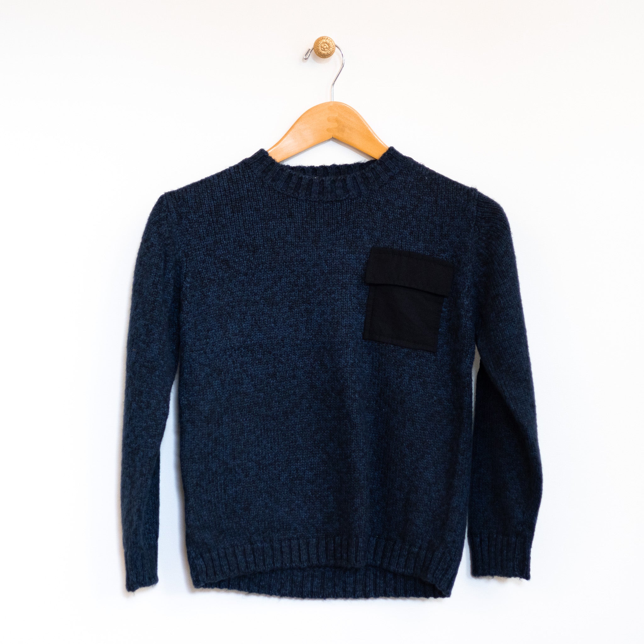 Navy Variegated Pocket Sweater