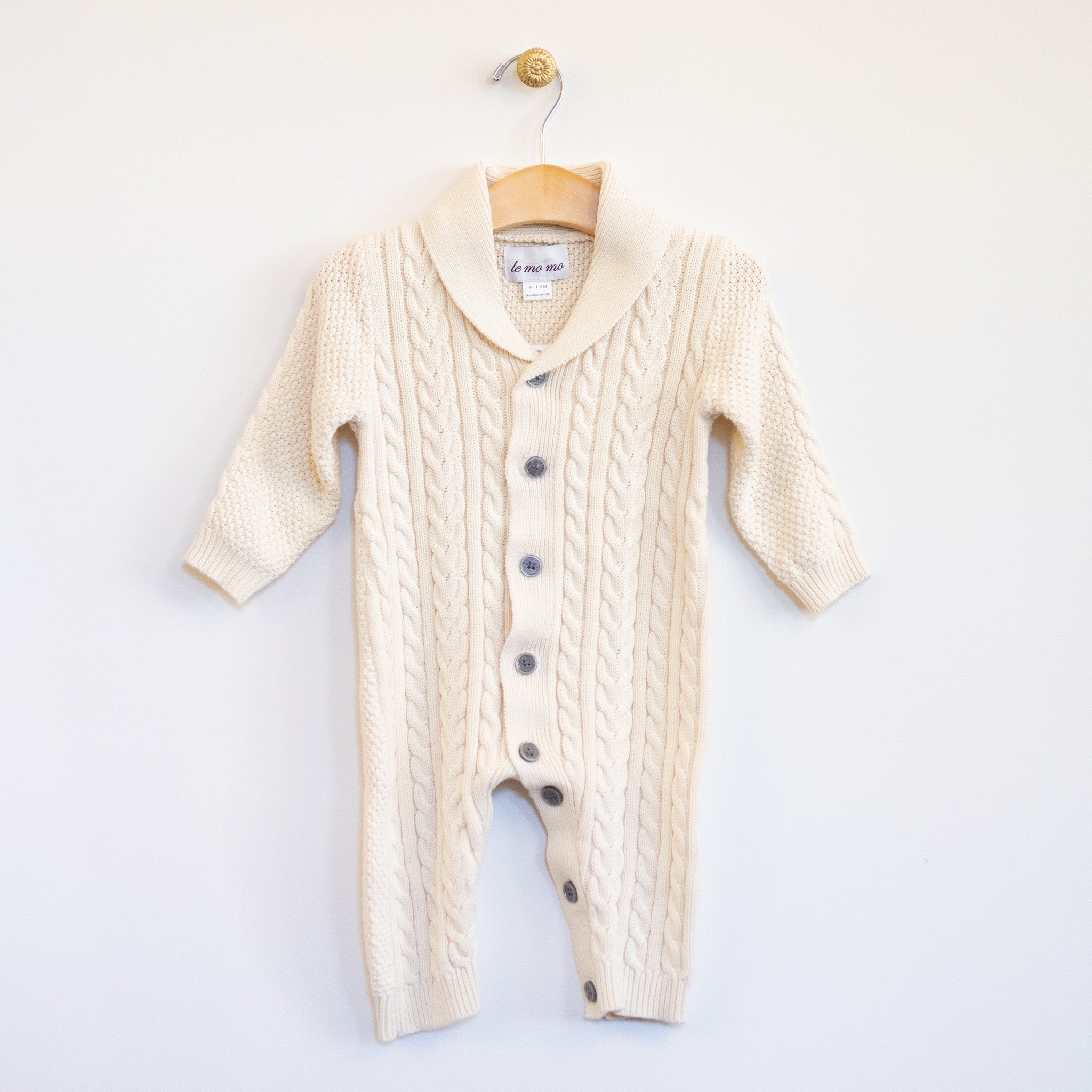 Ivory Knit Cable Coverall