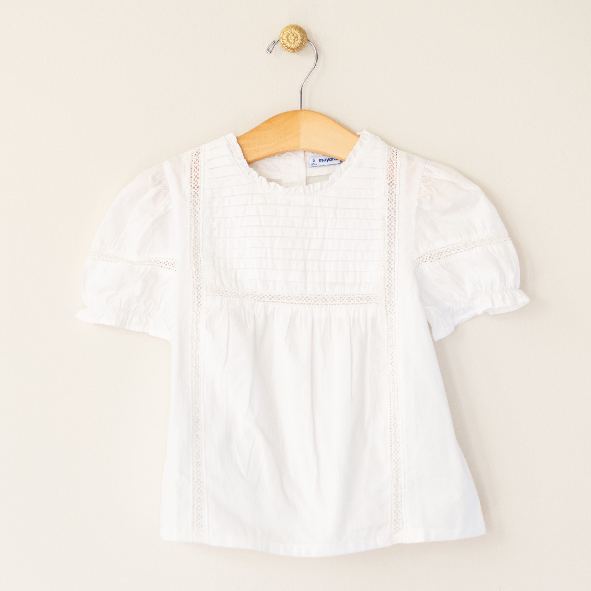 White Babydoll Blouse with Pleats