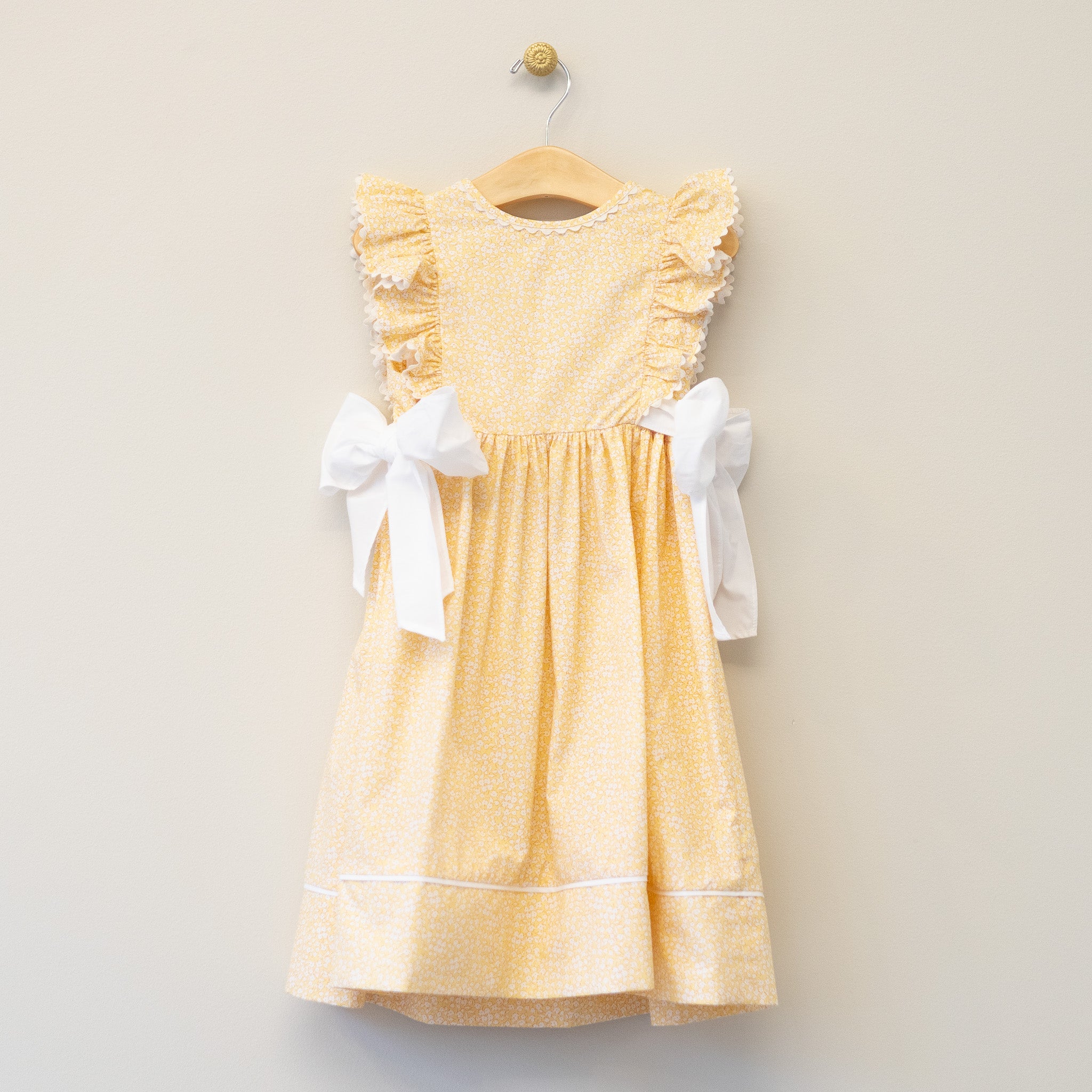 Yellow Print Pinafore Dress