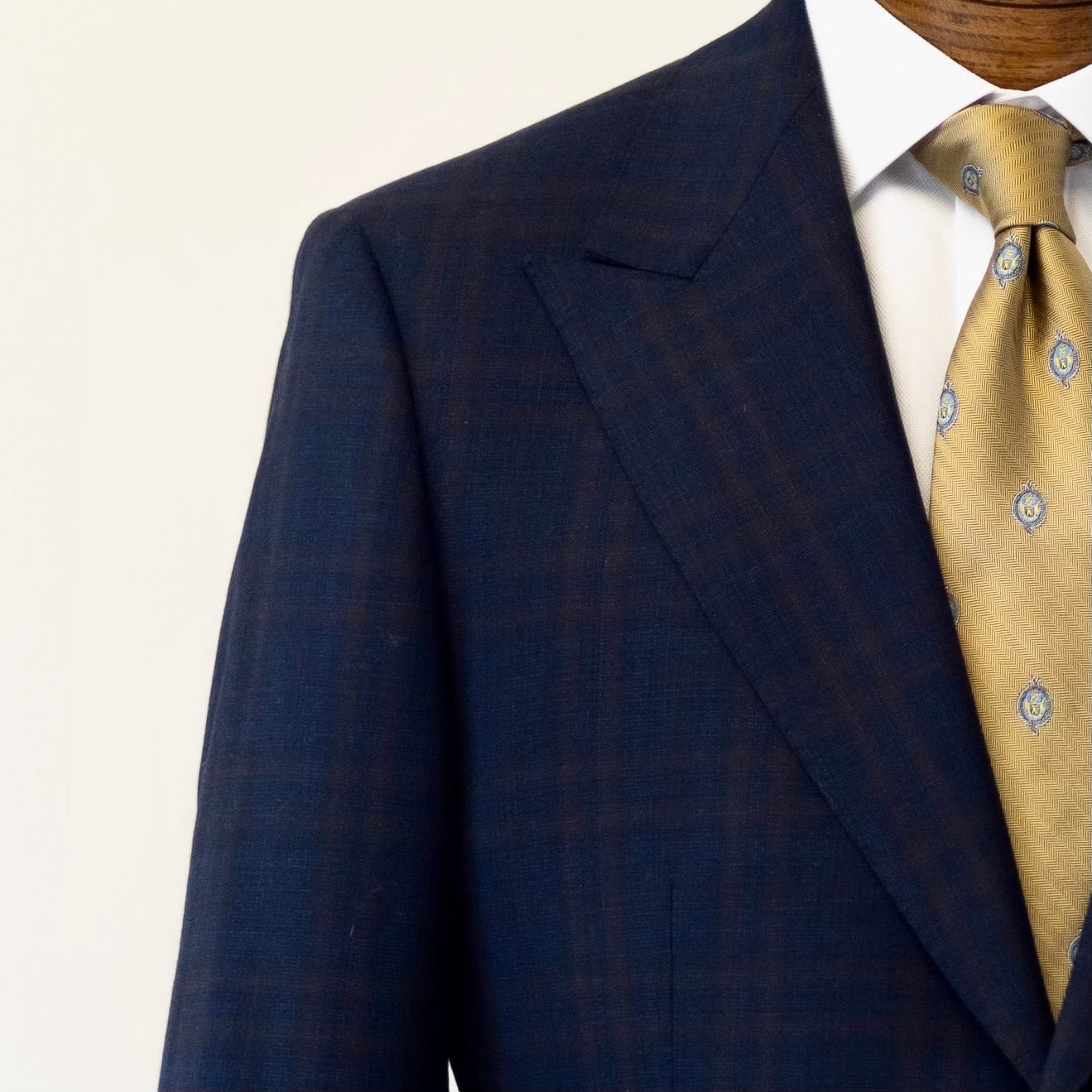 Mattarazi Navy Burgundy Plaid Suit