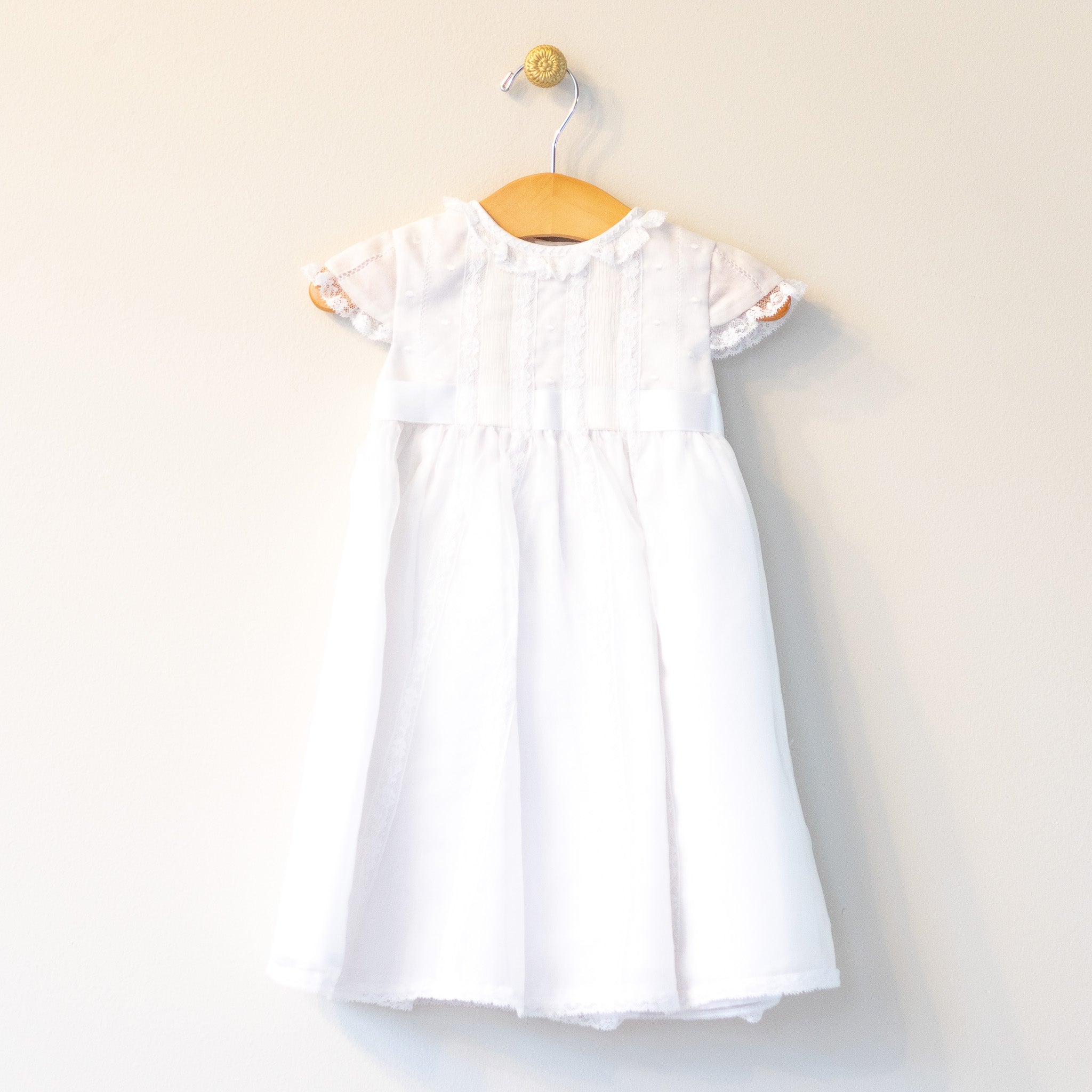 Silk Organza and Lace Cap Sleeve Infant Dress