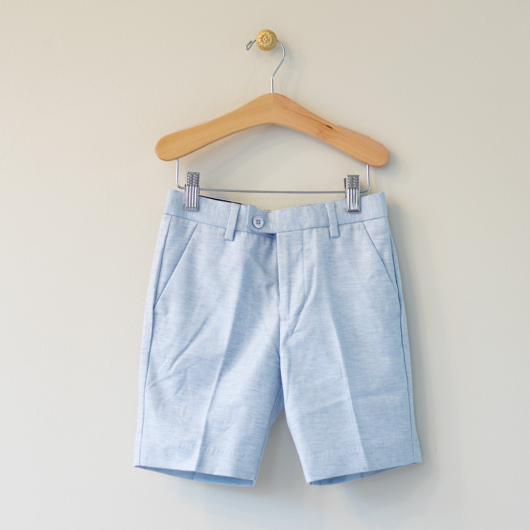 Havana Blue Herringbone Trouser Shorts