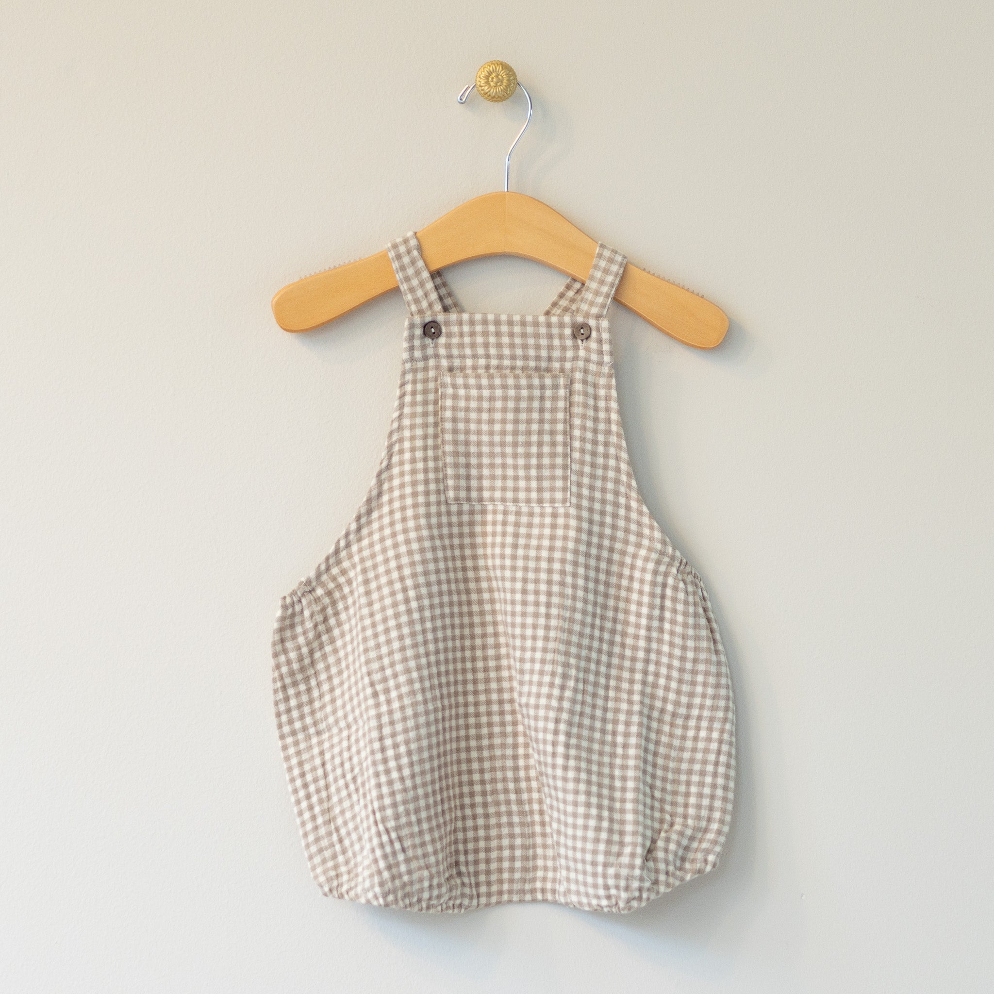 Quincy Mae Oat Gingham Hayes Overall