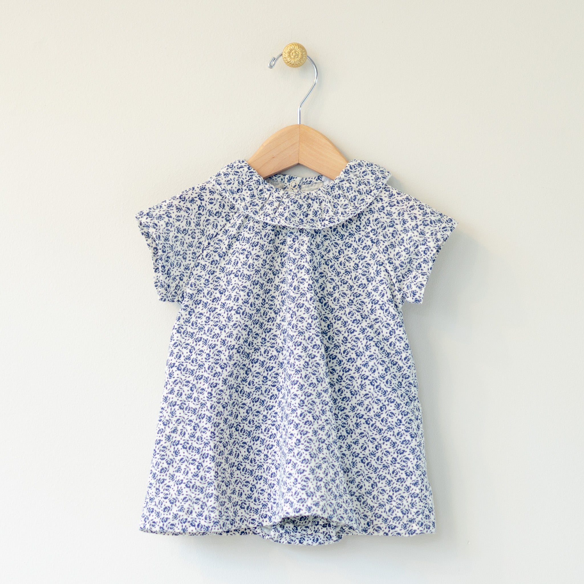 Petit Bateau Infant Dress Blue Cream Floral