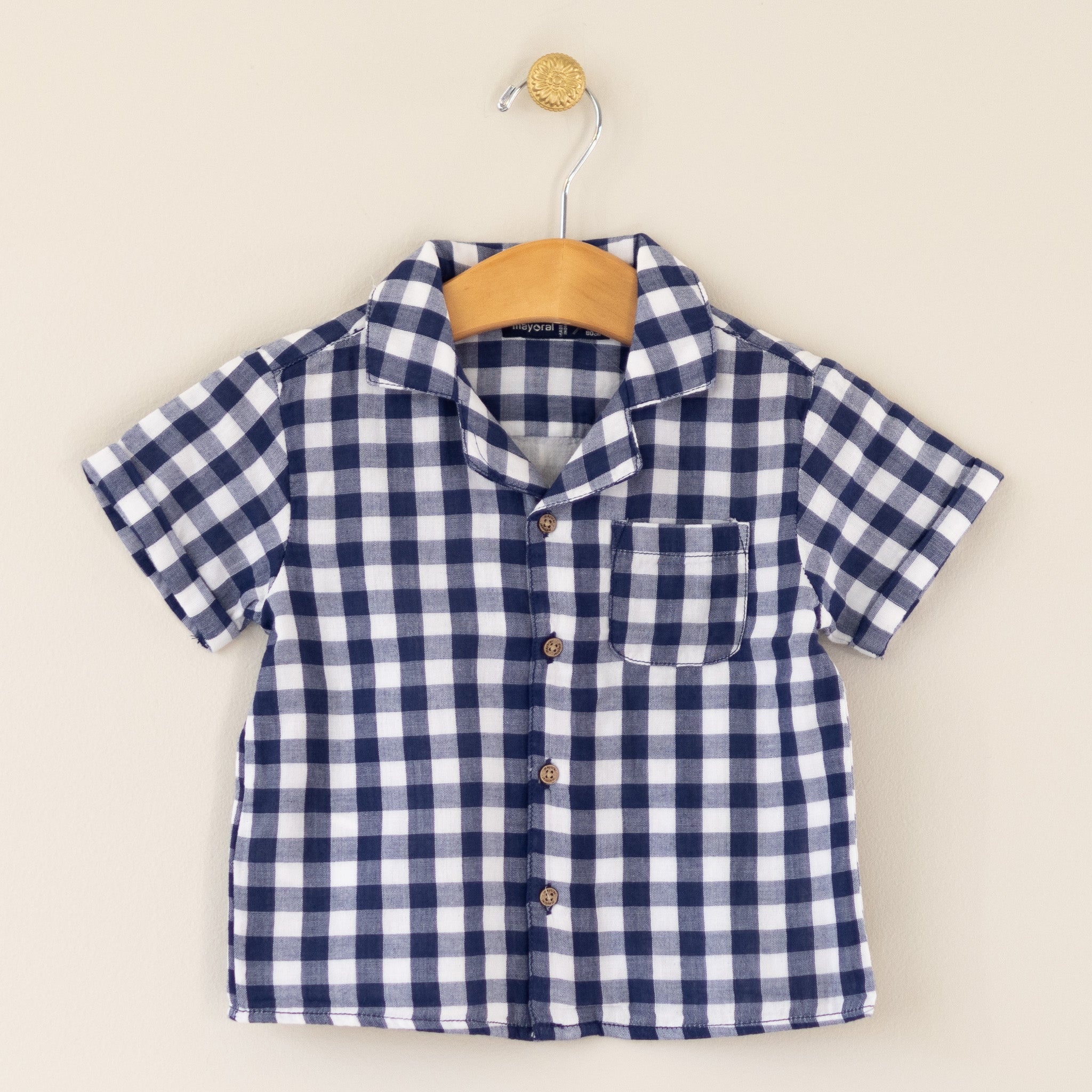 Navy Check Infant Shirt