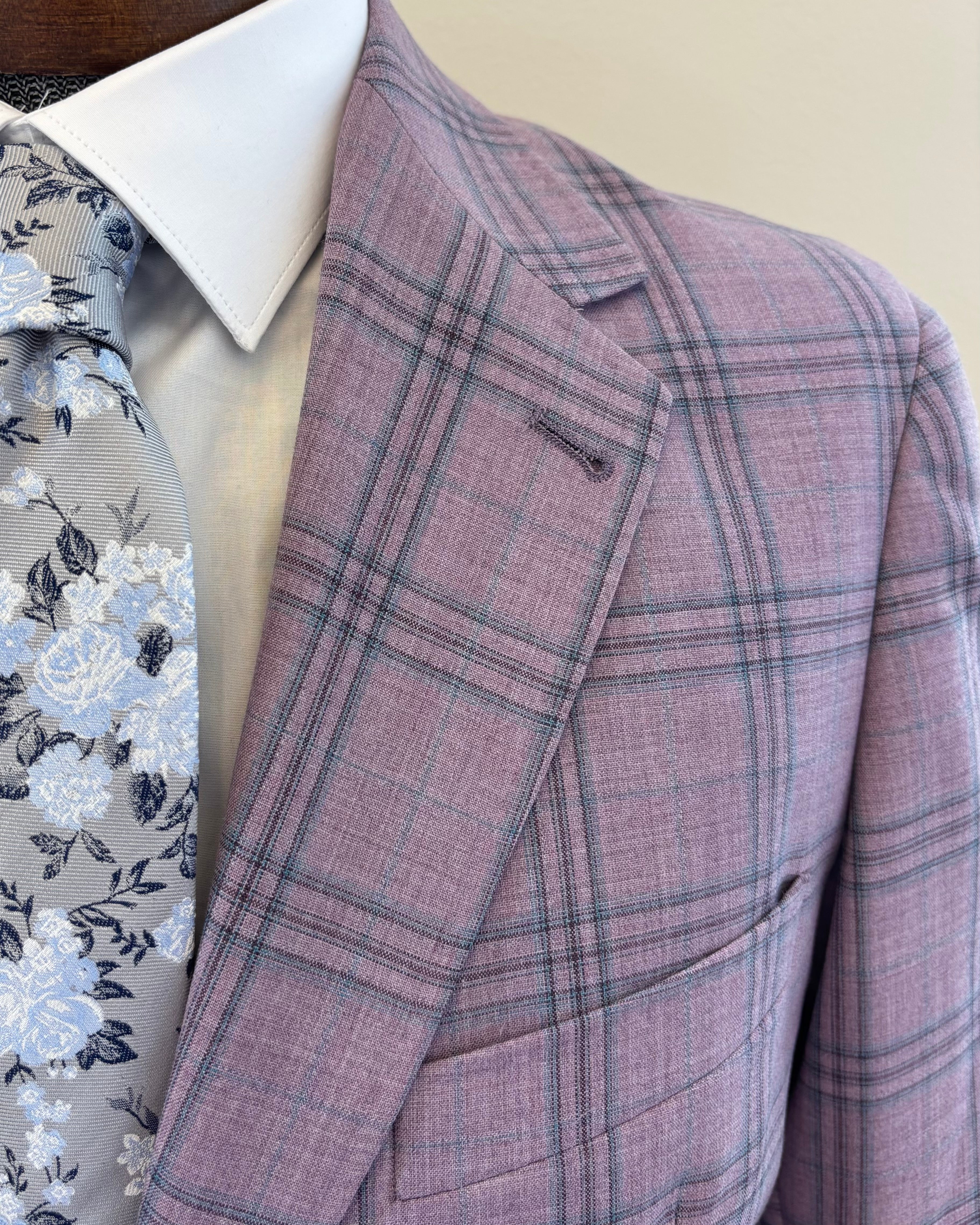 Lavender Plaid Italian Sport Coat