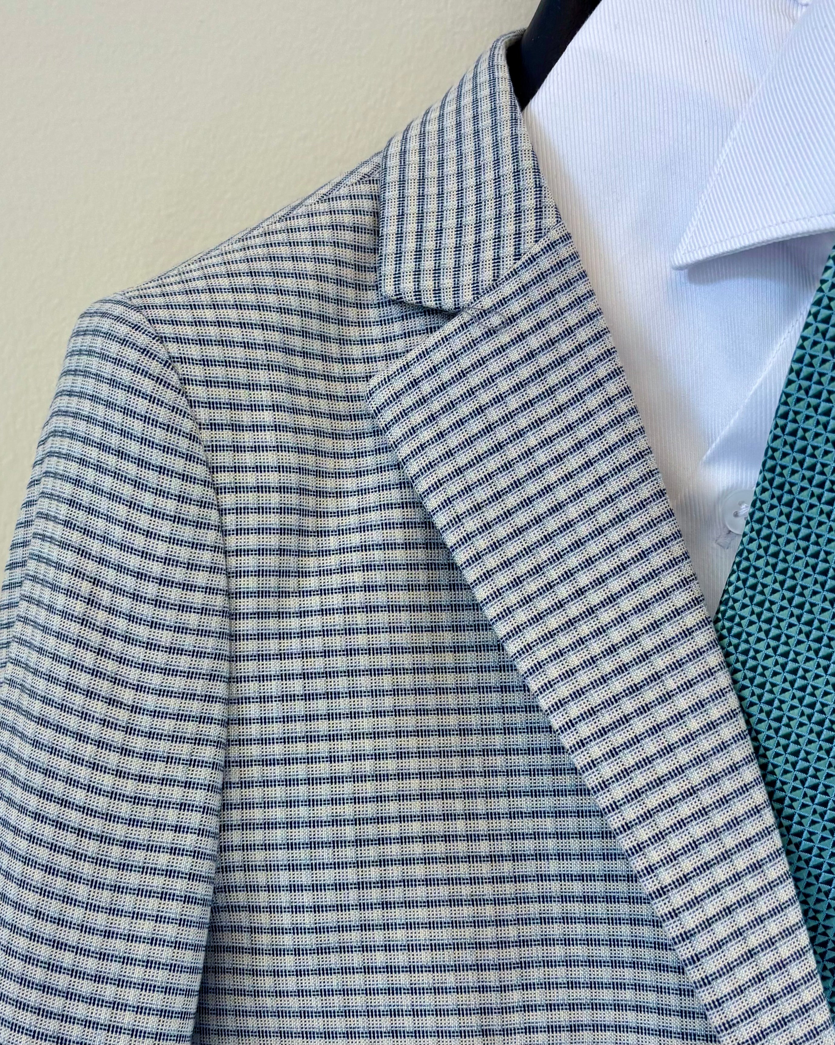 Boy's Tan/Navy Check Blazer