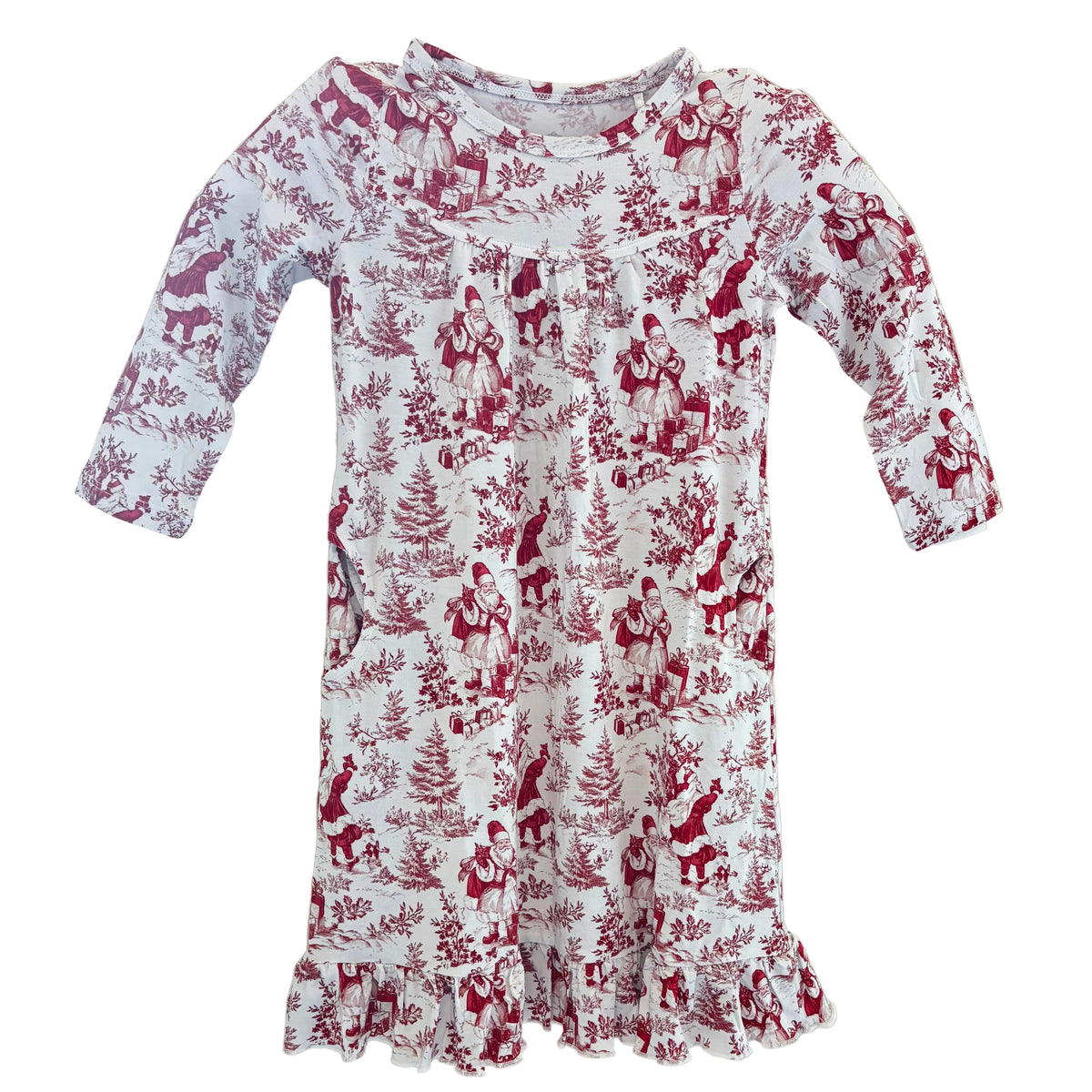 Red Santa Toile Bamboo Gown