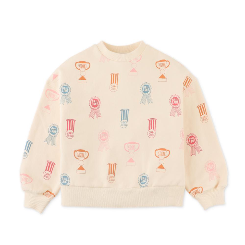 Girls Cream Multi Trophy Sweatshirt