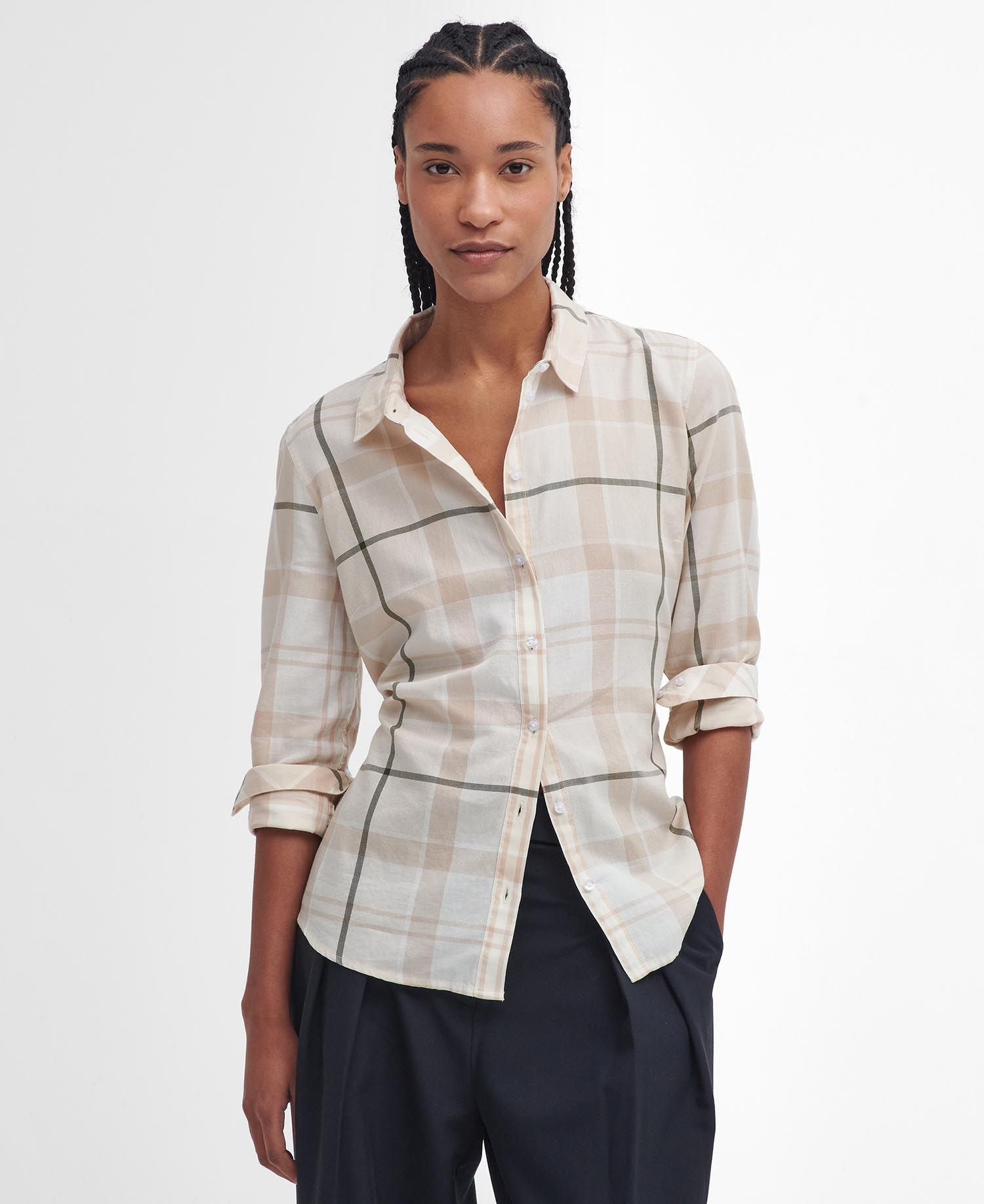 Barbour Bredon Beige Plaid Shirt