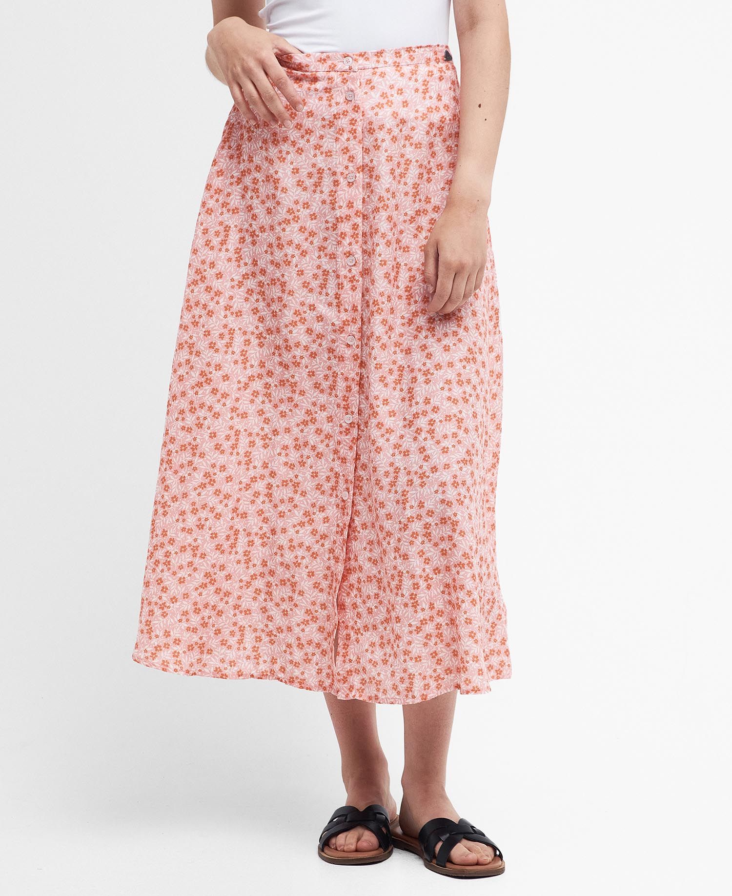 Barbour Sandgate Floral Peach Skirt